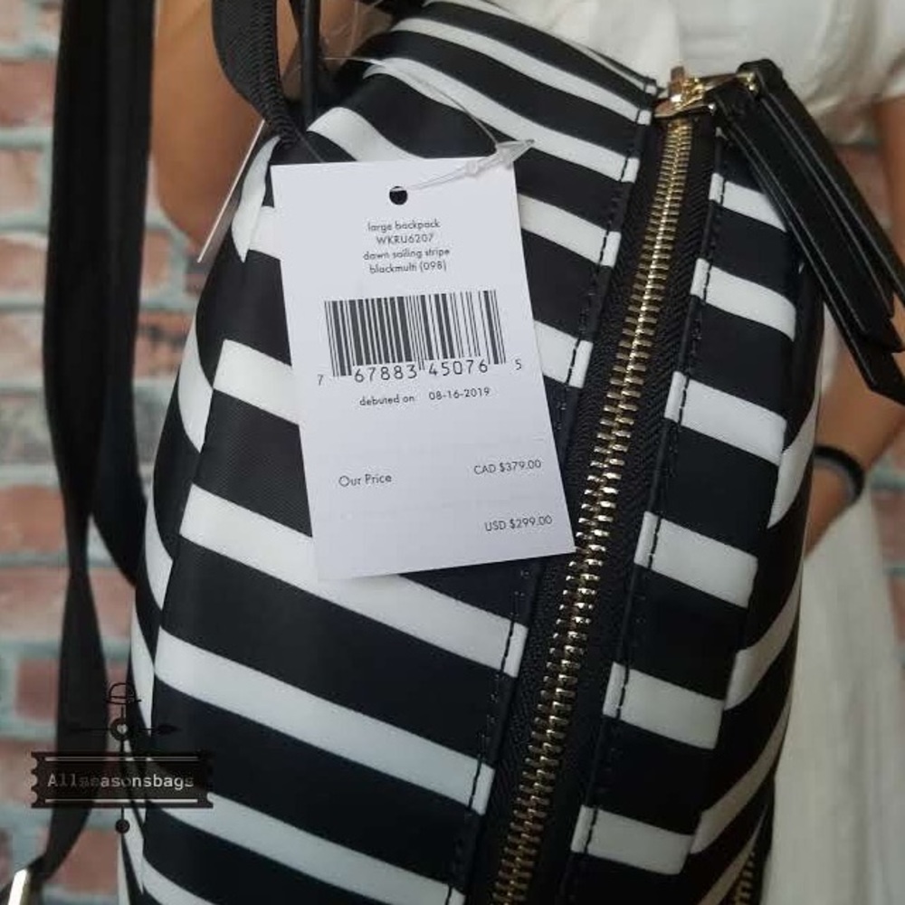 Kate spade large dawn sailing stripe backpack bag - Picture 6 of 8